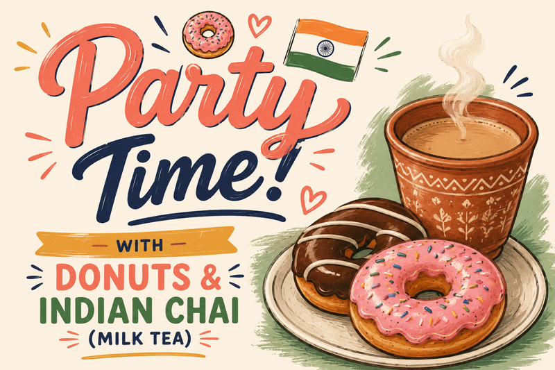 "🍩🇮🇳 Party Time!  With Donuts & Indian Chai (Milk Tea) — Join us for a fun and friendly community gathering featuring FREE donuts and Indian chai! Bring your family and friends for a relaxing evening of conversation, laughter, and fellowship with neighbors. Meet new people, connect with the community, and enjoy a wonderful time together. We look forward to celebrating with you! Please express interest - it helps us plan better! Plus, you'll get reminders.