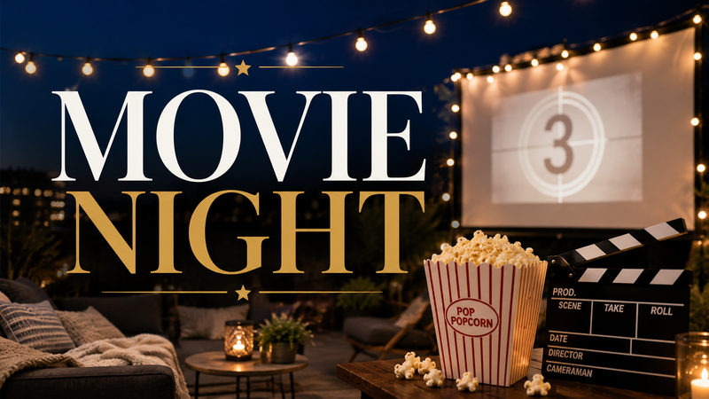 Movie Night on the Terrace — Join us at 7:30 PM on the Vista Courtyard for an outdoor movie night! RSVP on Cobu, then cast your vote in the event poll to help choose the movie. Popcorn and snacks will be provided. Feel free to bring your own blankets and refreshments. 🗳️Vote in the poll by the 21st! https://6jc0zlfes28.typeform.com/to/iiY4PE63 Please express interest - it helps us plan better! Plus, you'll get reminders.