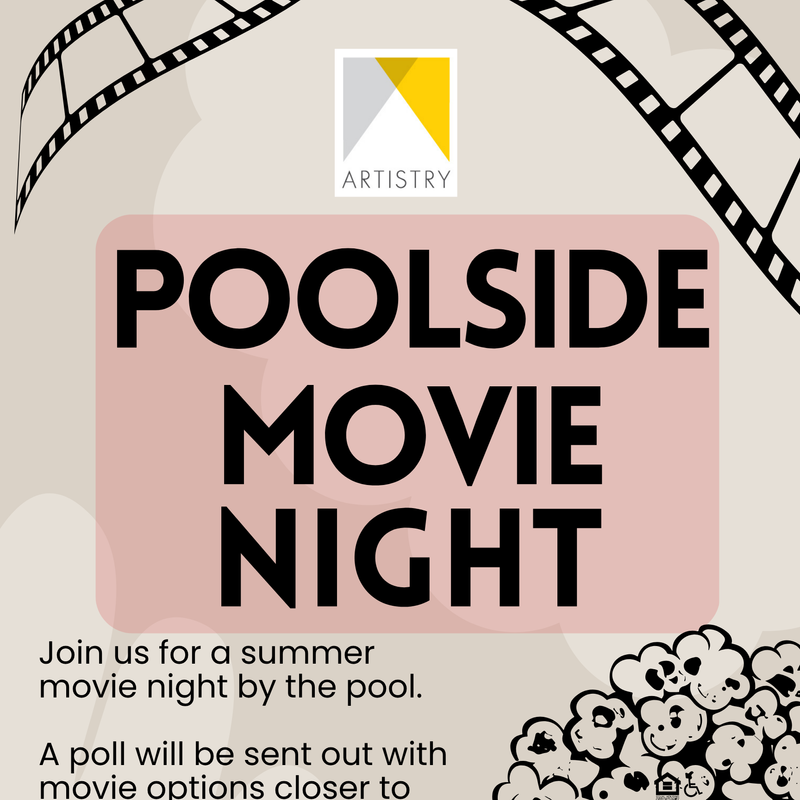 Poolside Movie Night — Join us for a summer movie night by the pool 🎥🍿 A poll will be sent out with movie options closer to date, keep an eye on our socials and Cobu! *snacks and drinks while supplies lasts*