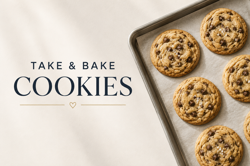 Take & Bake Cookies — Stop by for a sweet treat to take home! Grab some cookies to bake and enjoy fresh from the oven at home while supplies last. Please express interest - it helps us plan better! Plus, you'll get reminders.
