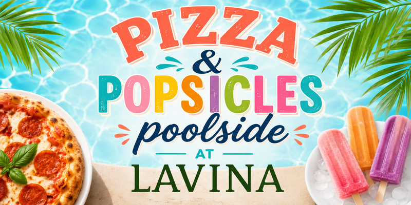 Poolside Pies & Pops — JOIN US POOLSIDE 🍕Cool off and kick back at the pool! We'll have pizza, popsicles, and plenty of summer vibes waiting for you. See you poolside! Please express interest - it helps us plan better! Plus, you'll get reminders.