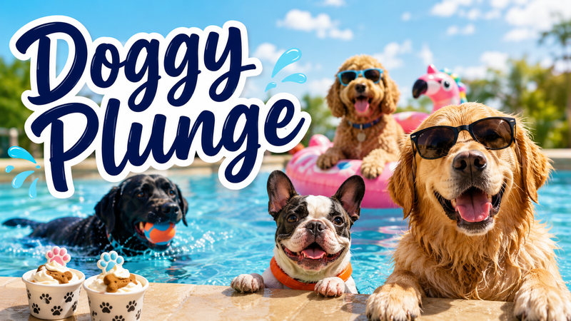 Doggy Plunge — Bring your pup to the pool for a Doggy Plunge and Pup Cups! Let your four-legged friend enjoy some splash time while connecting with neighbors and their pets. Please note: Limit of one dog per owner for this event. Location Pool Please express interest - it helps us plan better! Plus, you'll get reminders.
