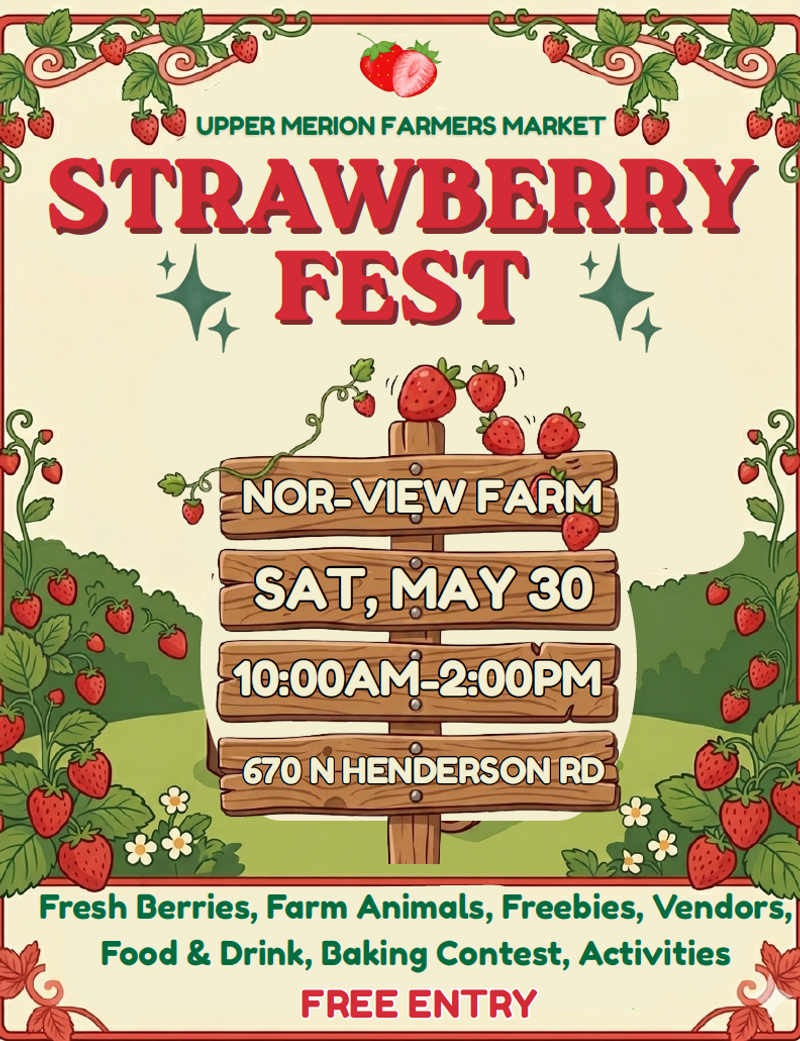 Strawberry Festival at Nor-View — We are excited to share that our upcoming Strawberry Festival is just around the corner on Saturday, May 30 from 10am-2pm at Nor-View Farm in King of Prussia. Please express interest - it helps us plan better! Plus, you'll get reminders.